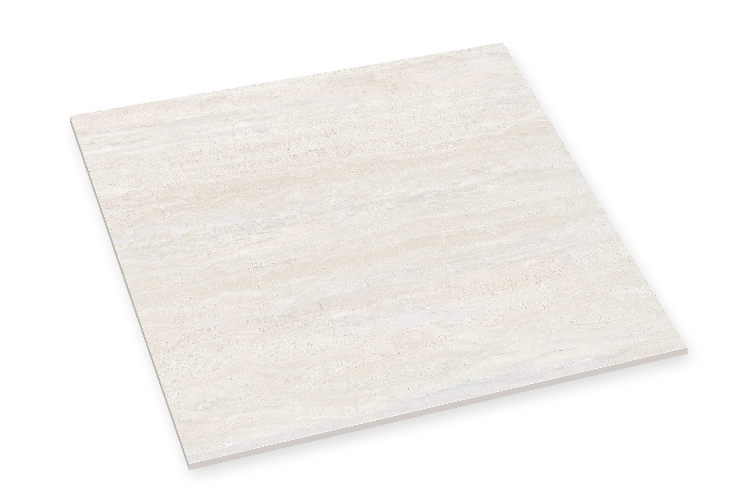 Bulimba White travertine look tile angled view showing edge profile