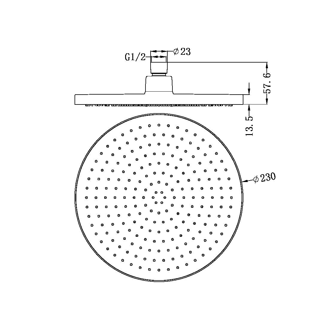 230MM AIR SHOWER HEAD CHROME