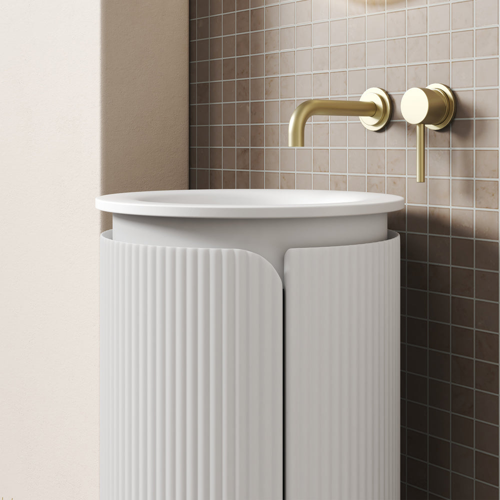 Civaro Floor Standing Matte White Pillar Cabinet