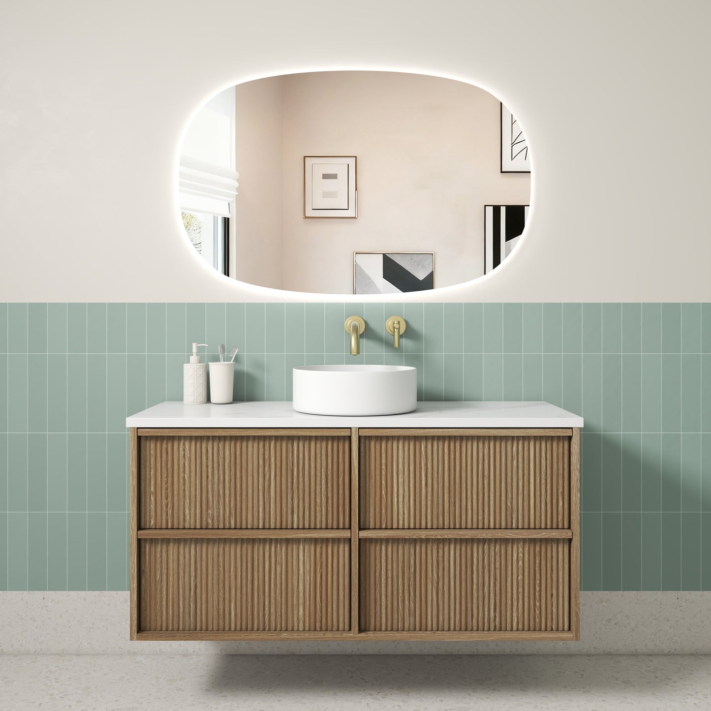 Venetta Fluted Framed Wall Hung