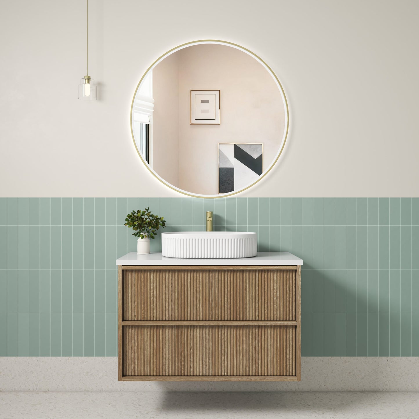 Venetta Fluted Framed Wall Hung