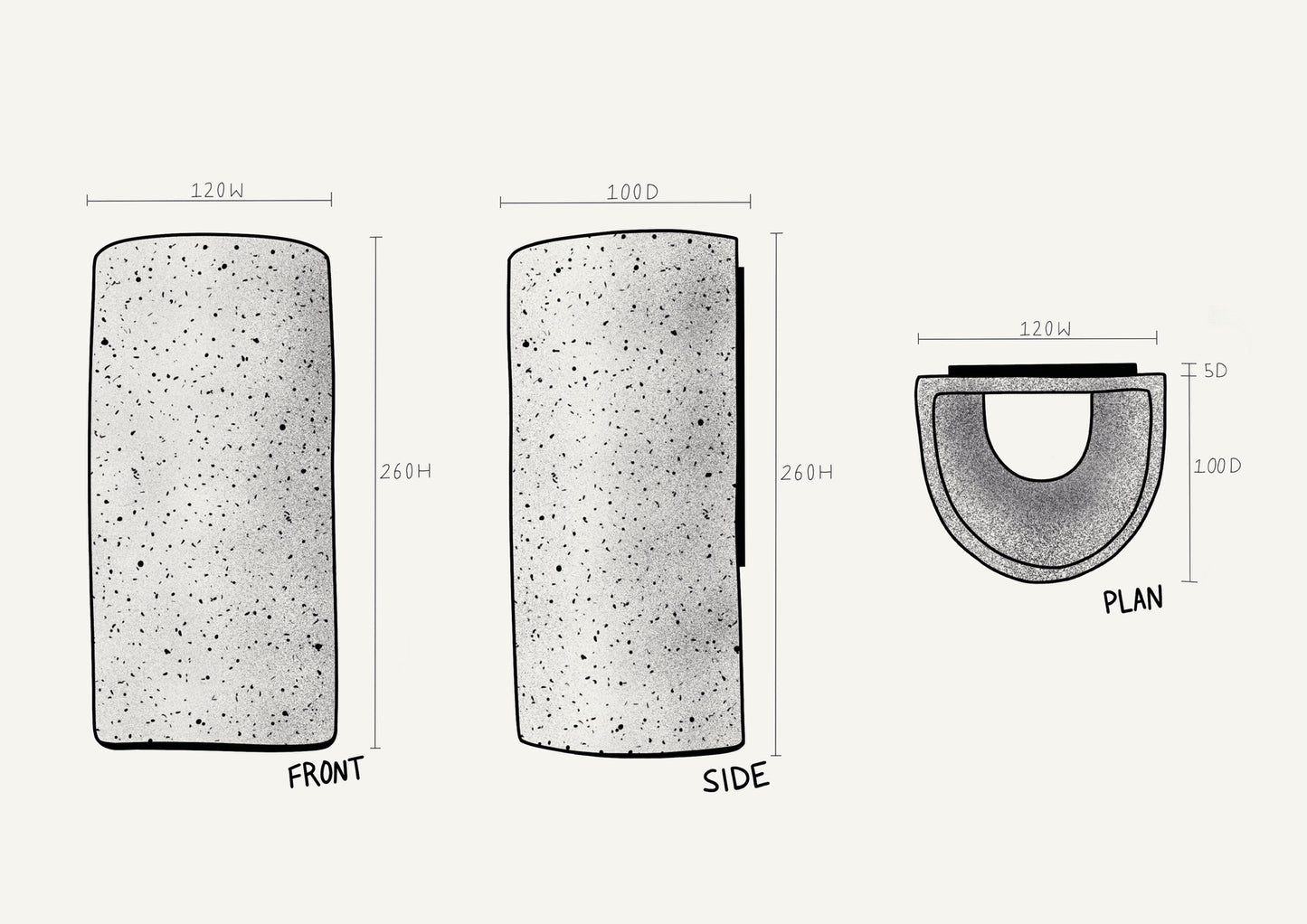 Freckles Tall Interior Ceramic Wall Light