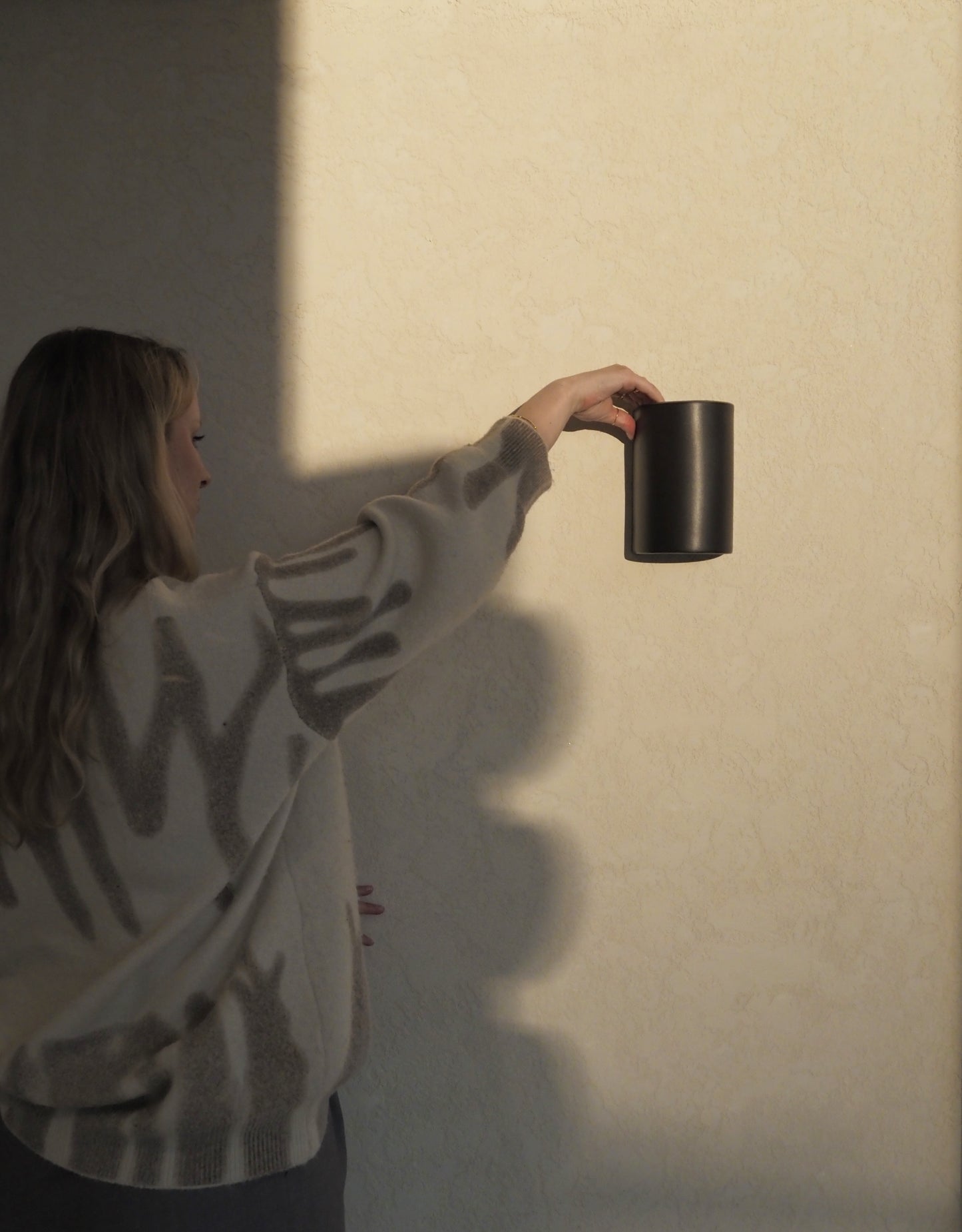 We Ponder Slate Short Exterior Ceramic Wall Light