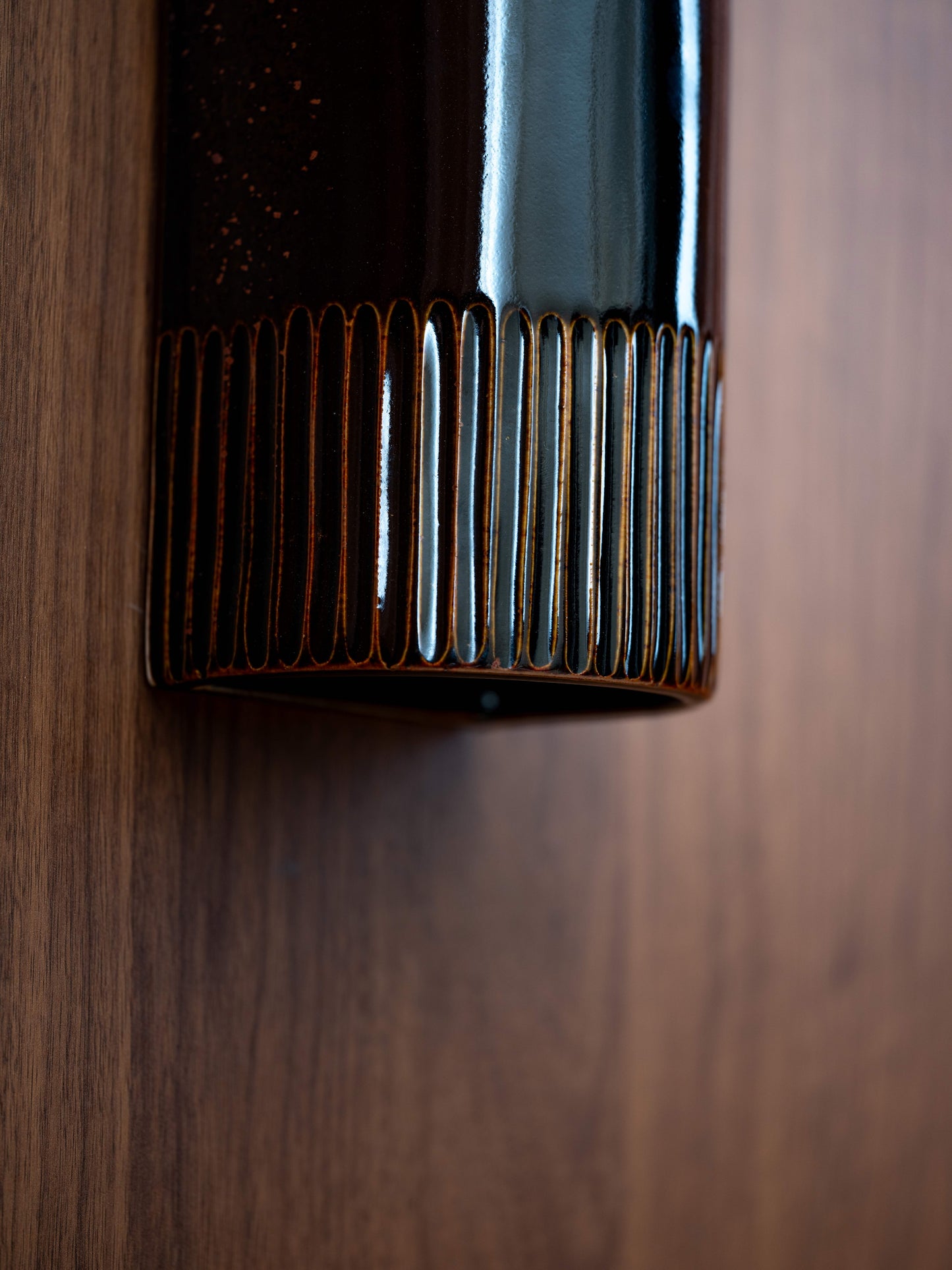 We Ponder Day Short Exterior Burnt Toast Ceramic Wall Light