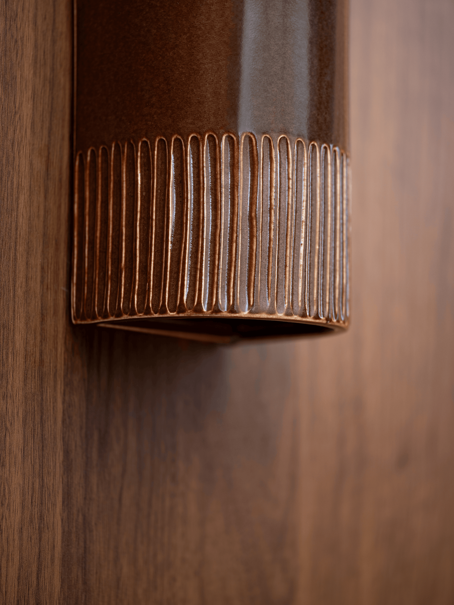 We Ponder Day Short Exterior Choccy Milk Ceramic Wall Light