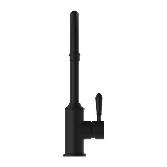 YORK KITCHEN MIXER GOOSENECK SPOUT WITH METAL LEVER MATTE BLACK