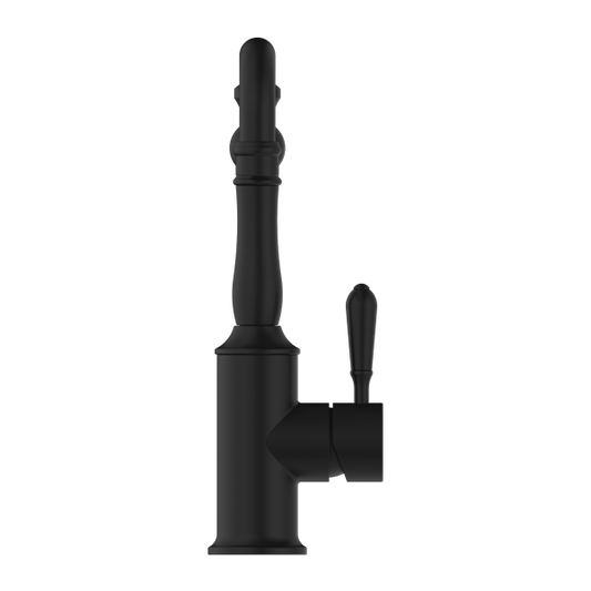 YORK KITCHEN MIXER HOOK SPOUT WITH METAL LEVER MATTE BLACK