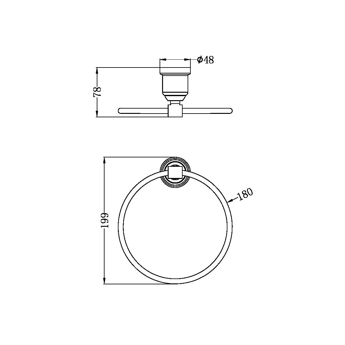 YORK TOWEL RING AGED BRASS