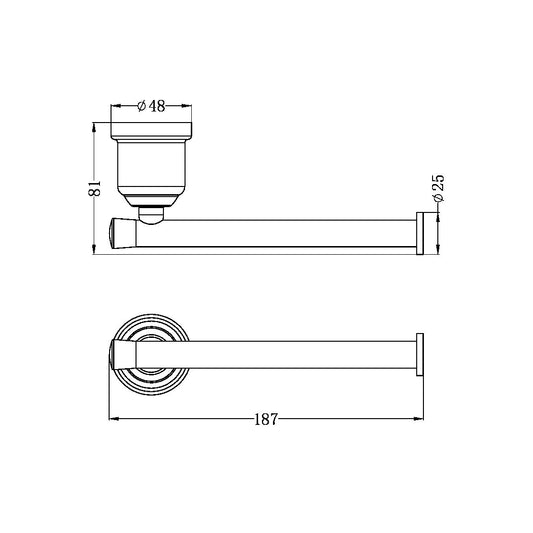 YORK TOILET ROLL HOLDER BRUSHED NICKEL