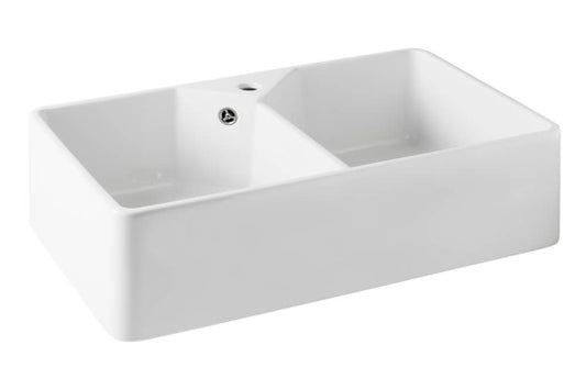 Chester 80 x 50 Double Flat Front Fine Fireclay Farmhouse Butler Sink