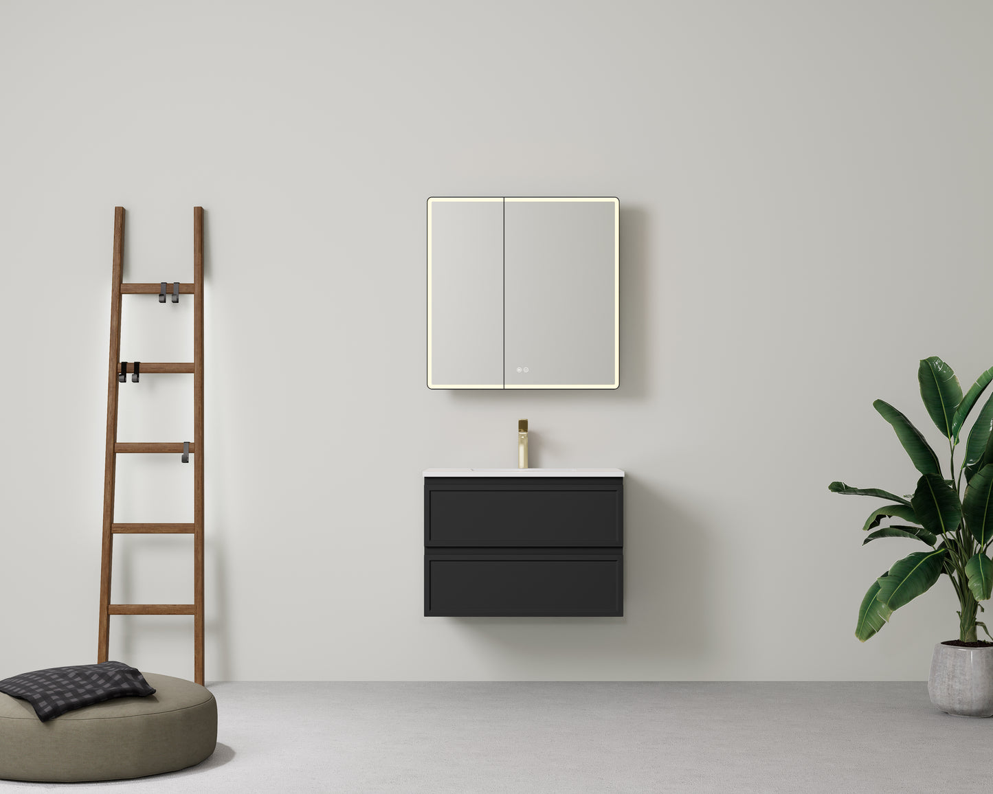 New Hamilton Federation Slim Wall Hung Cabinet Matte Black