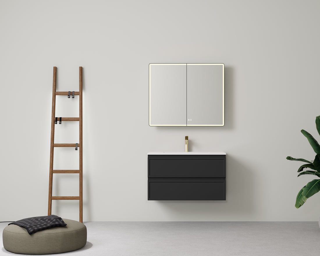 New Hamilton Federation Slim Wall Hung Cabinet Matte Black