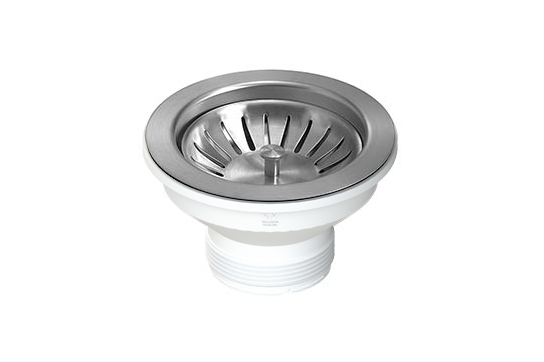 90 x 50mm Brushed Nickel Basket Waste with Long Screw