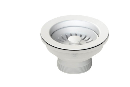 90 x 50mm Matte White Basket Waste with Long Screw