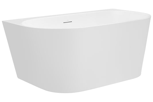 Alegra 1400 Back-To-Wall Freestanding Bath with Integrated Overflow — White Baths, Acrylic Baths, Back to Wall & Corner Baths