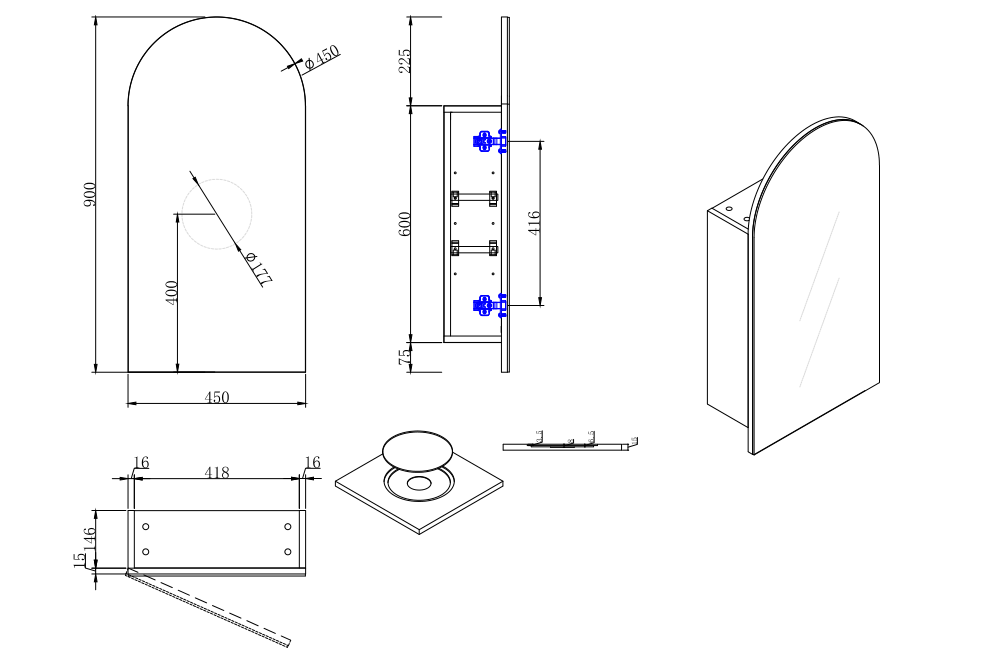 Archied Shaving Cabinet