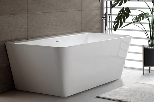 Aria 1500/1700 Back-To-Wall Freestanding Bath with Integrated Overflow