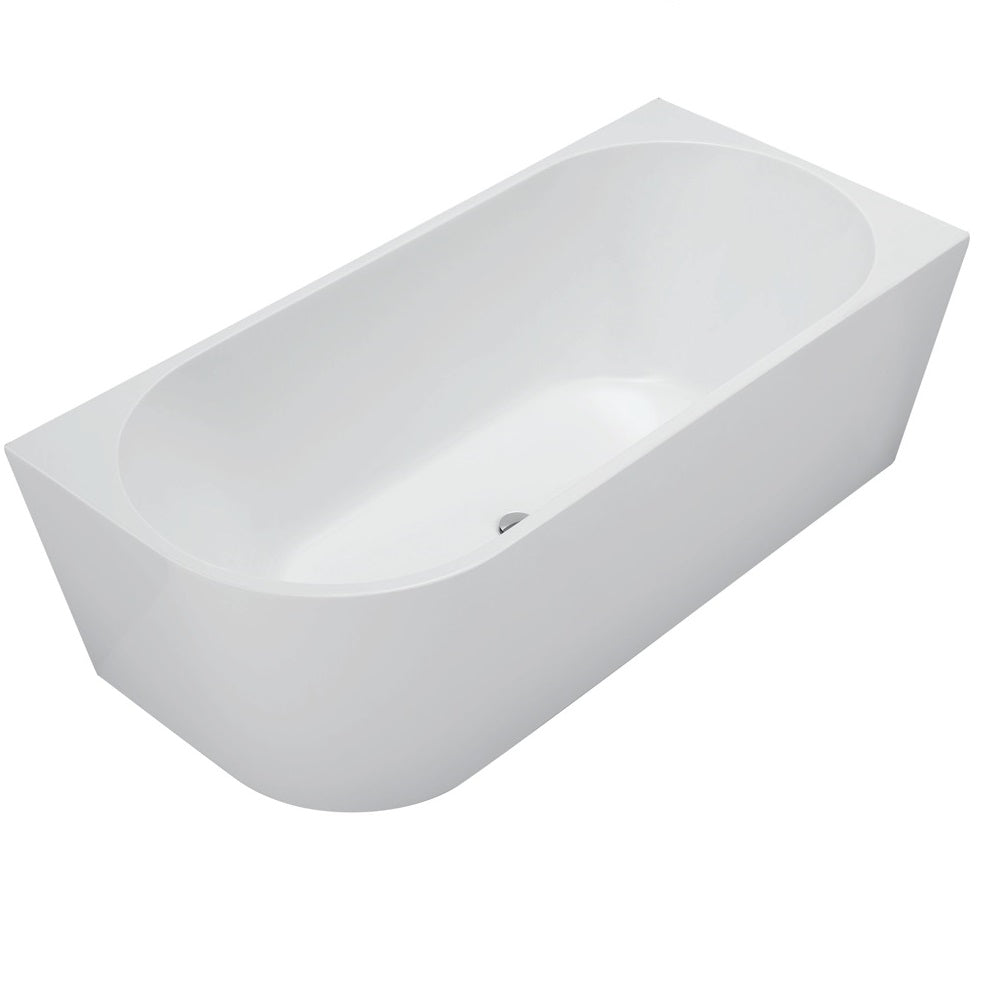 Auris Corner Back to Wall Bathtub - Gloss White