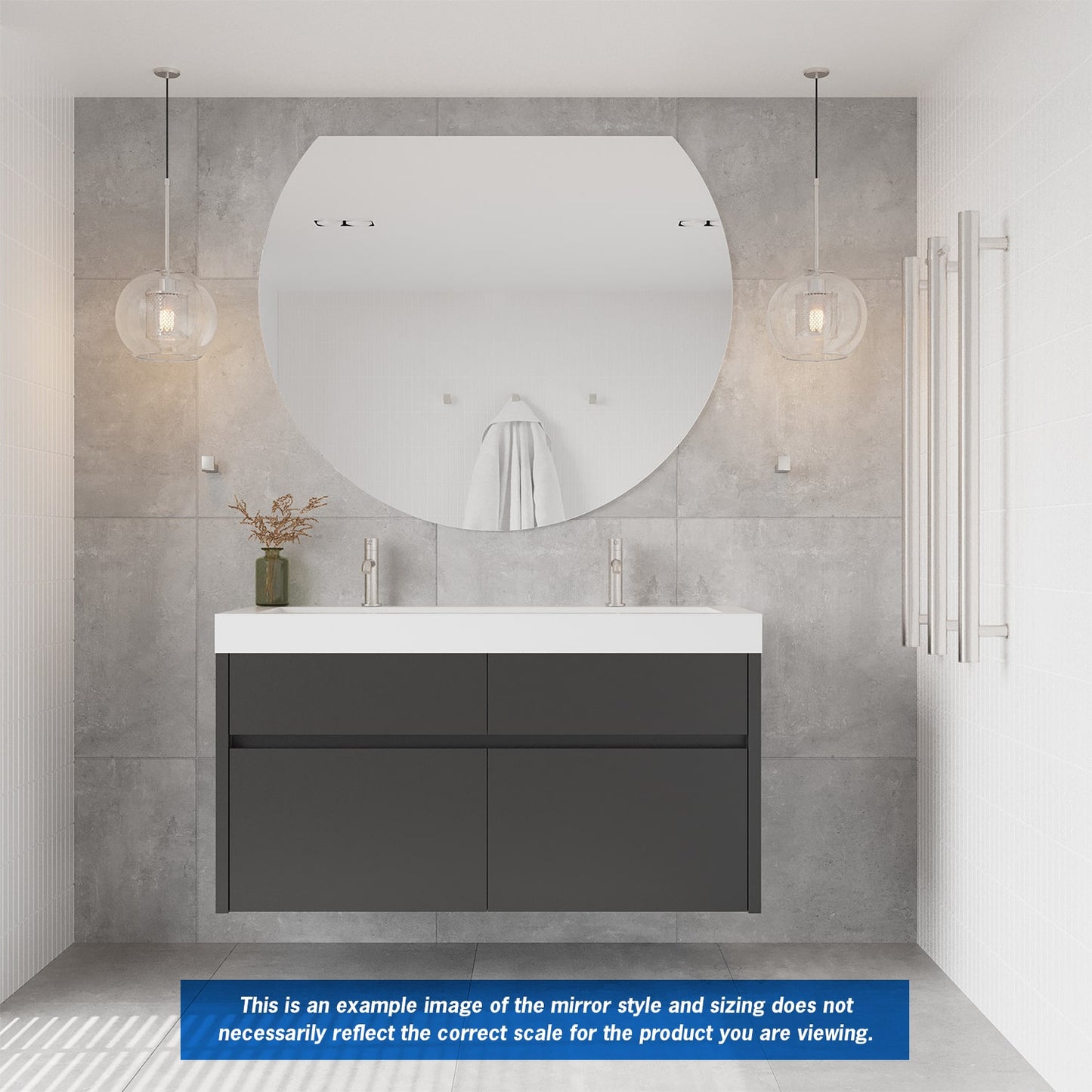 HD1290GTD D-Shaped Polished Edge Mirror with Demister
