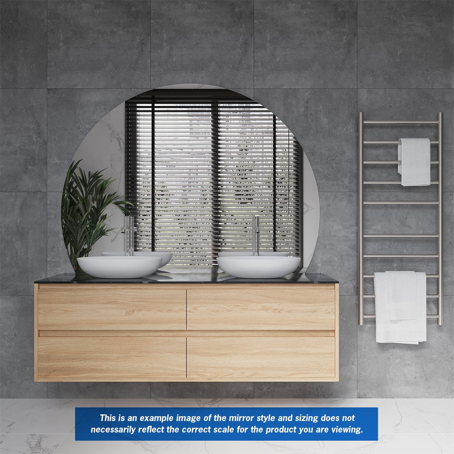HD1511GTD D-Shaped Polished Edge Mirror with Demister