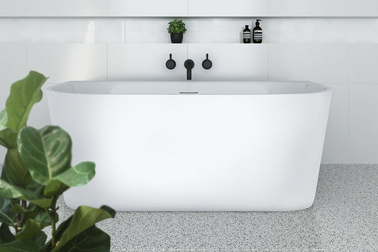 Alegra 1400 Back-To-Wall Freestanding Bath with Integrated Overflow