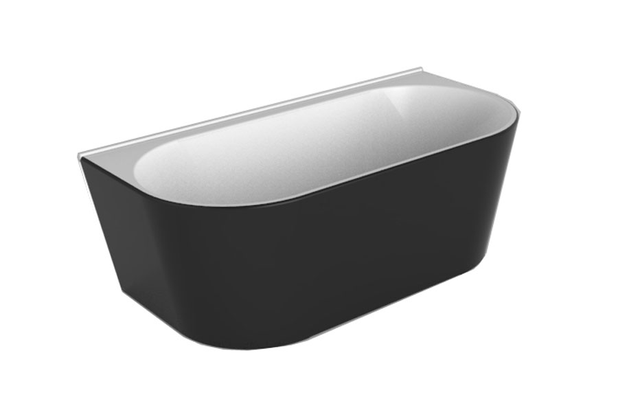 Alegra 1700 Back-To-Wall Freestanding Bath (Black)