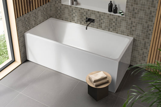 Bianco Back-to-Wall / Corner Freestanding Bath — White Baths, Acrylic Baths, Rectangular Baths
