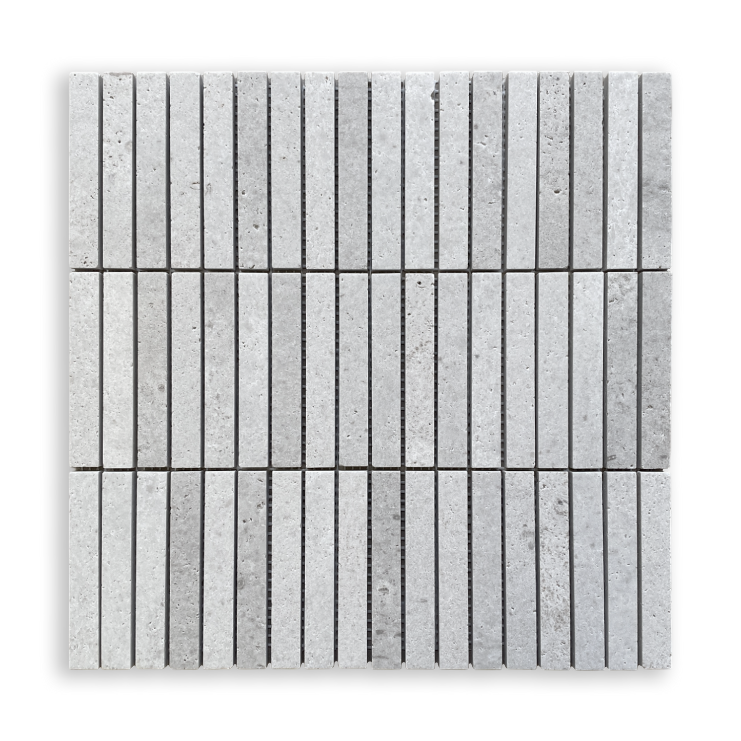 Bastoni Large Gris Travertine Natural Stone Kit Kat Mosaic Tile