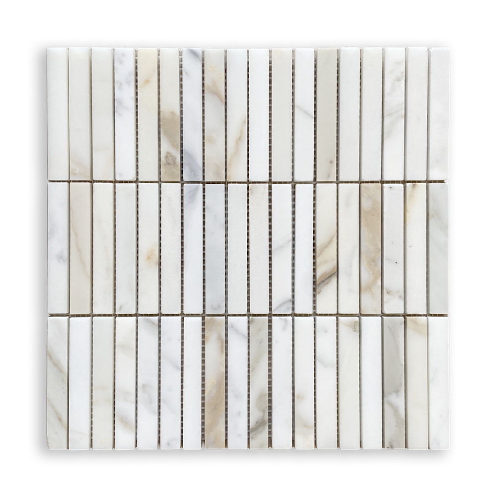 Bastoni Calacatta Gold Marble Kit Kat Mosaic Tile