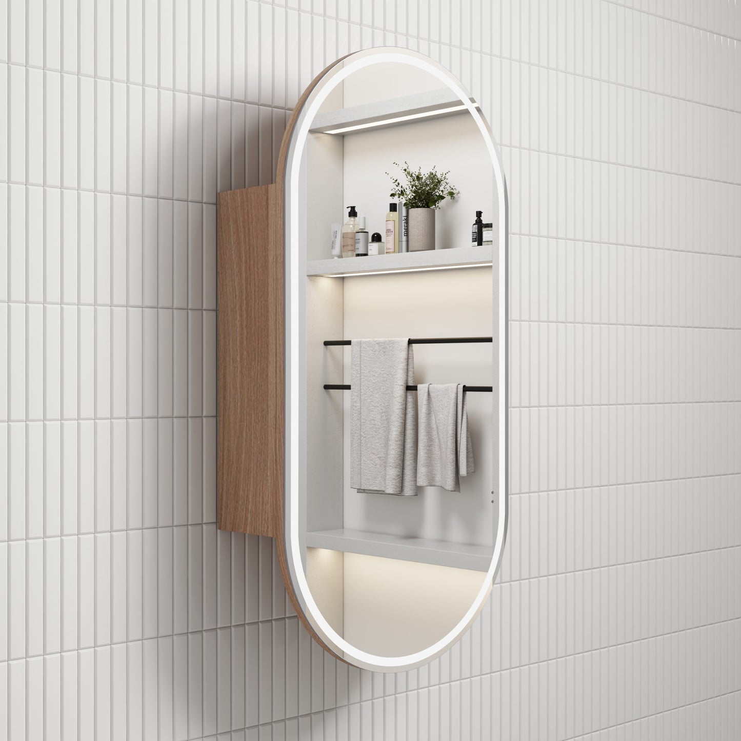 Beau Monde LED Shaving Cabinet Matte White
