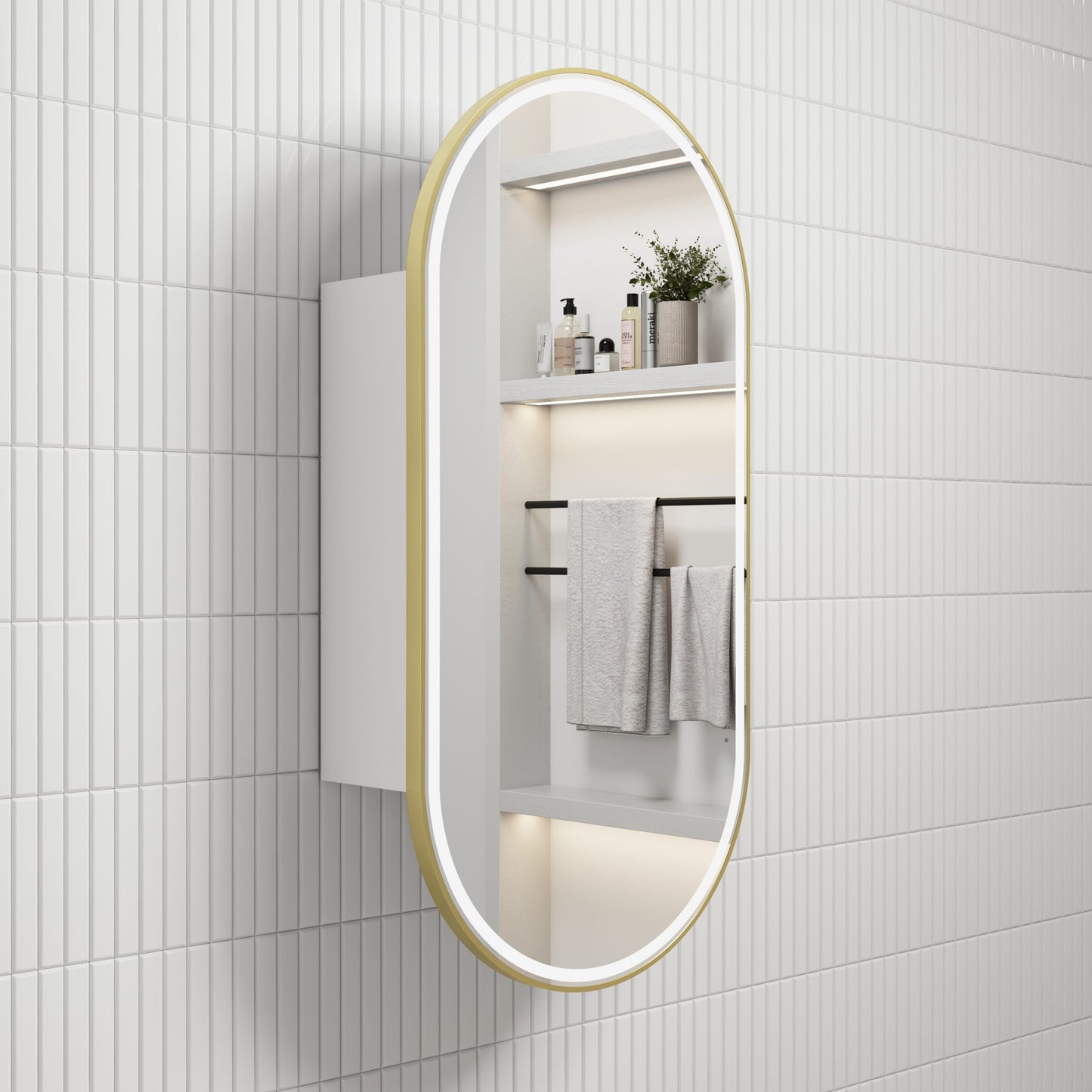 Beau Monde LED Shaving Cabinet Matte White