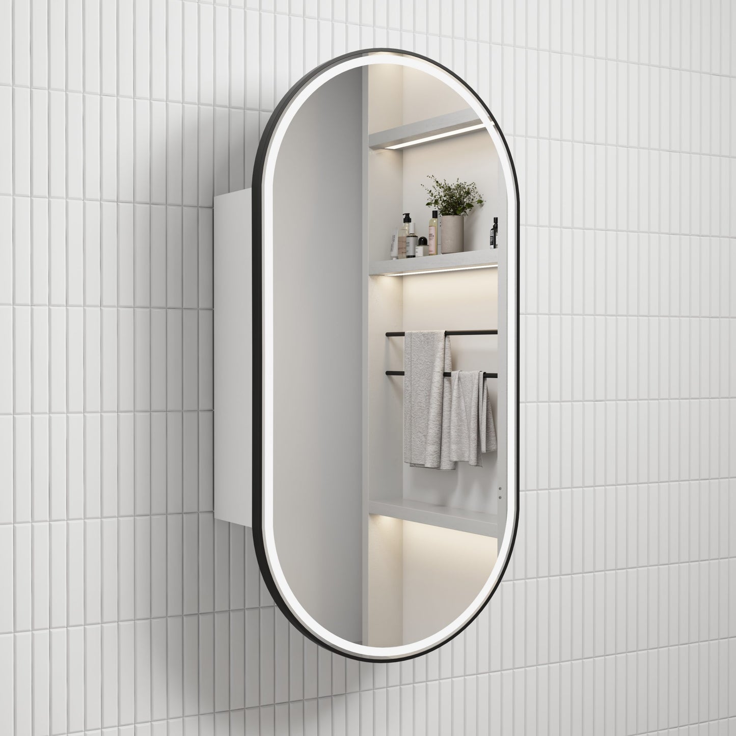 Beau Monde LED Shaving Cabinet Matte White