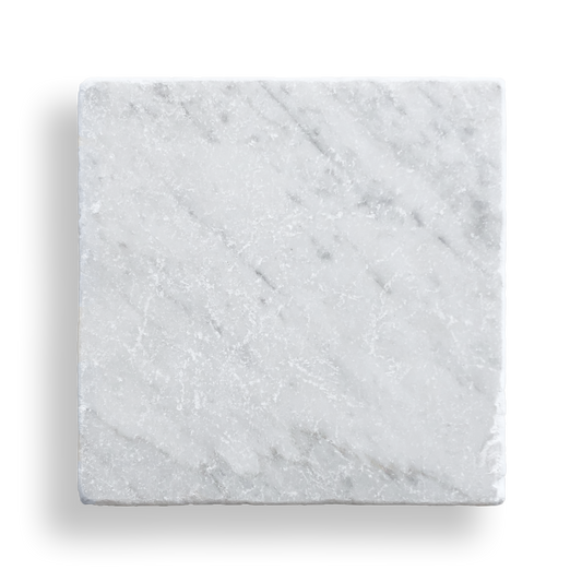 BURLEIGH CARRARA MARBLE TUMBLED NATURAL STONE SQUARE TILE