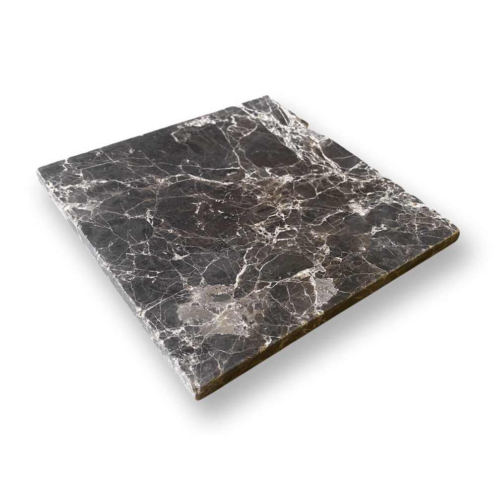 Burleigh Dark Emperador Tumbled Natural Stone Square Tile