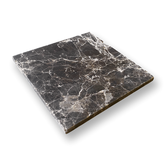 Burleigh Dark Emperador Tumbled Natural Stone Square Tile