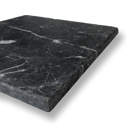 BURLEIGH NERO MARQUINA MARBLE HONED NATURAL STONE SQUARE TILE