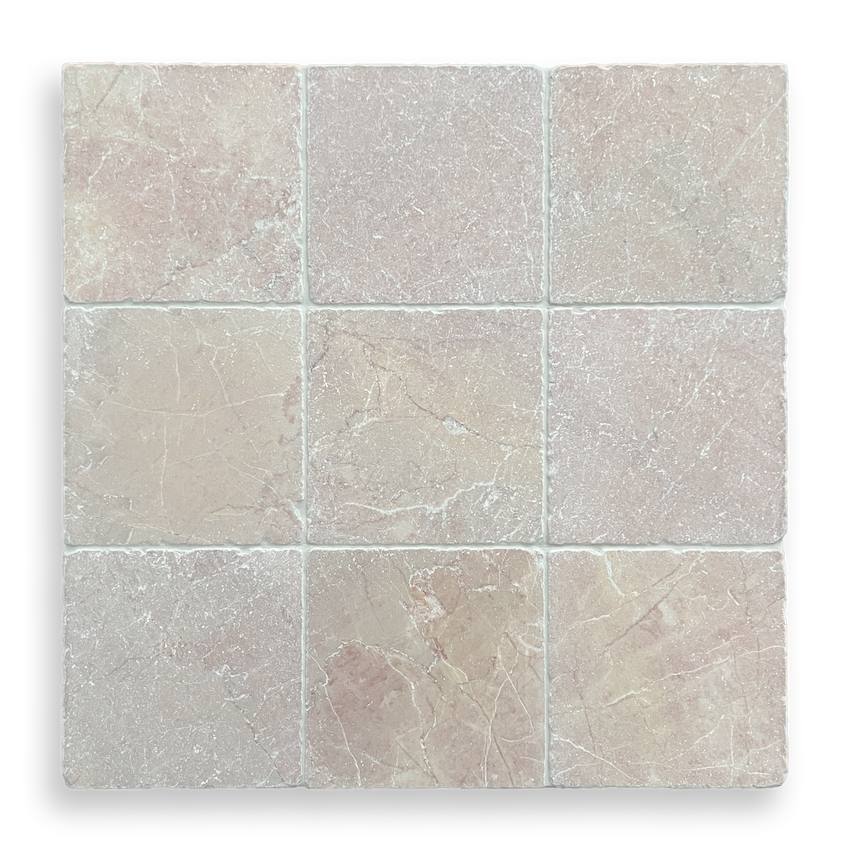 BURLEIGH ROSADO TUMBLED NATURAL STONE SQUARE TILE