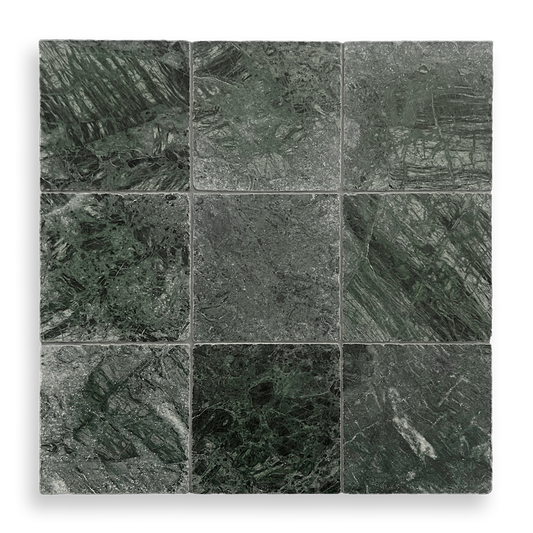 BURLEIGH TAJ GREEN TUMBLED NATURAL STONE SQUARE TILE