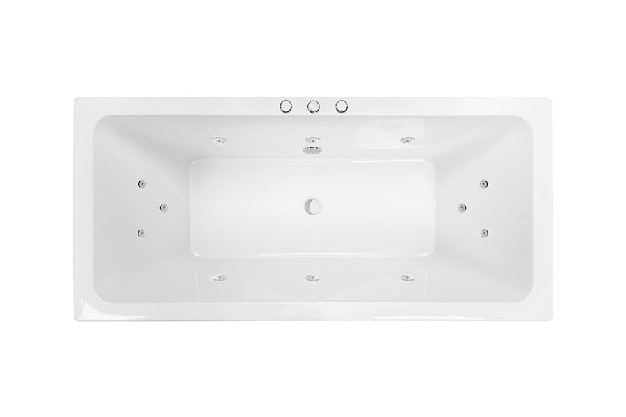 Carina 1525/1675/1750 Santai 12-Jet Spa Bath — White Baths, Acrylic Baths, Island Baths, Oval Baths