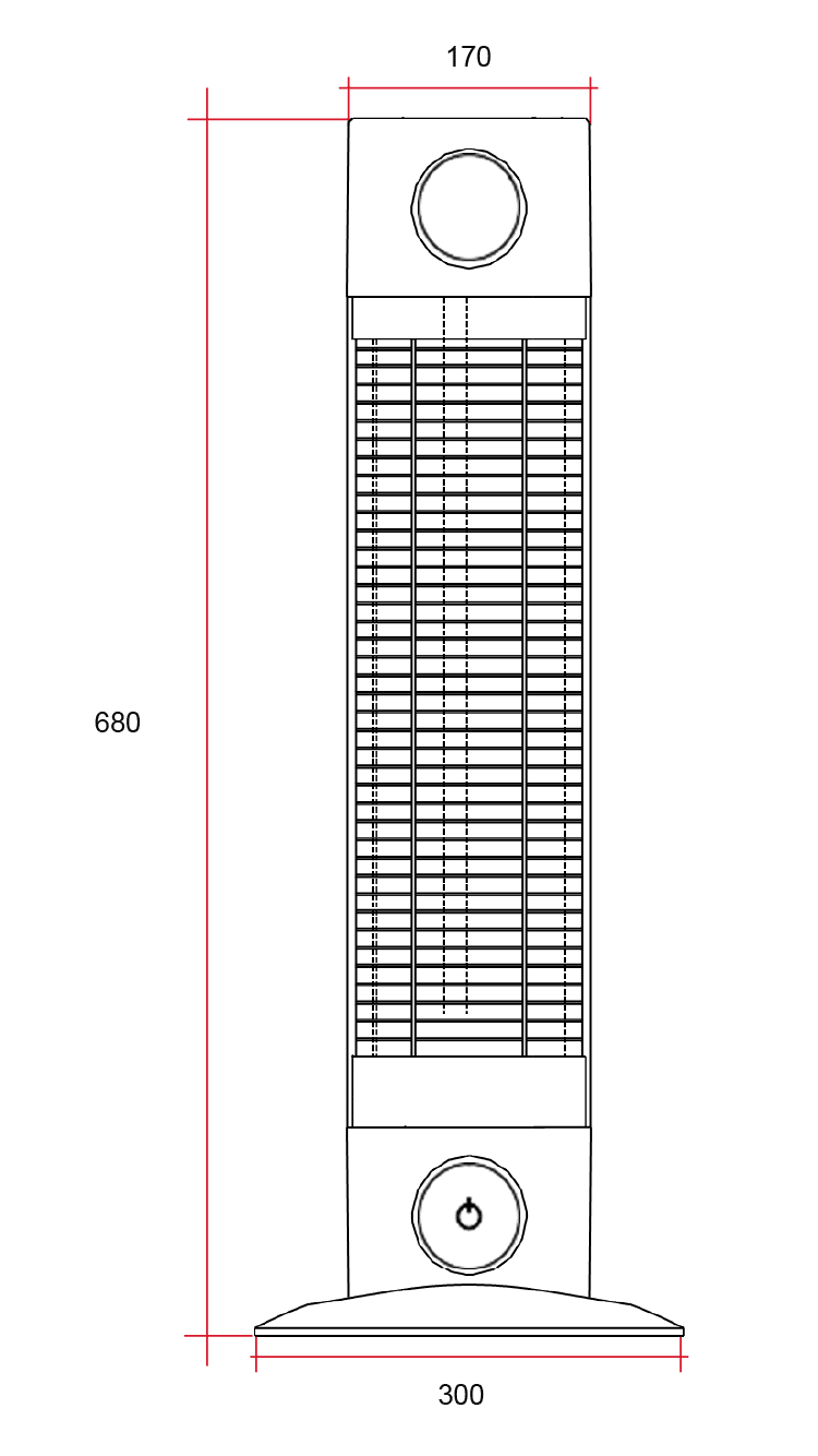 CO1200RB Cedar 1200W Mid-Wave Outdoor Heater