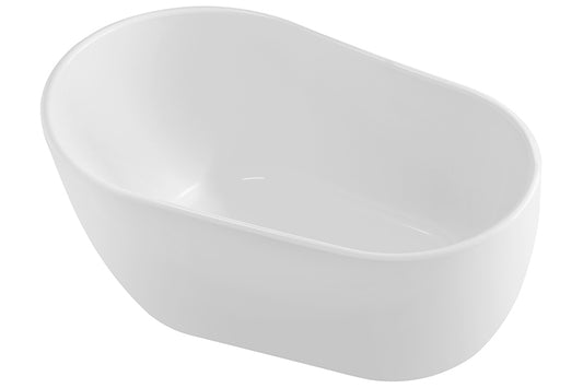Cosmo 1300 Freestanding Bath with Integrated Overflow — White Baths, Acrylic Baths, Oval Baths