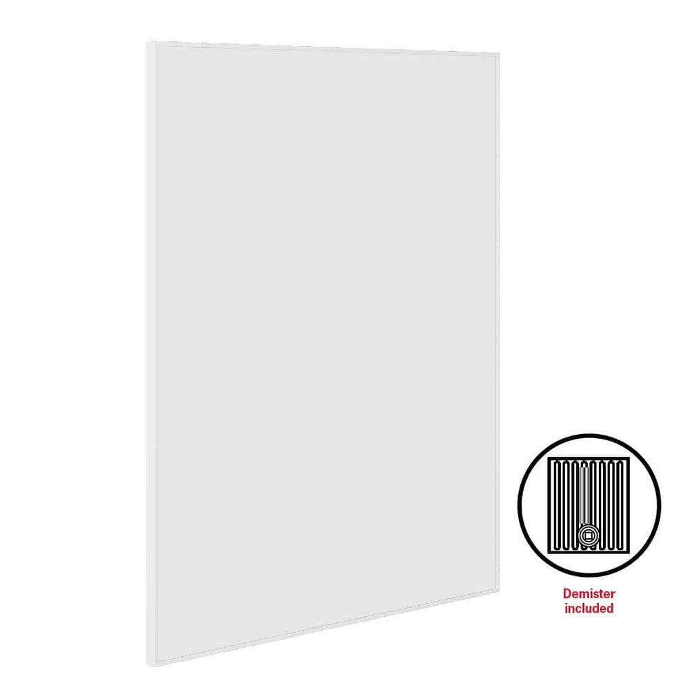 CS9075WD Rectangular White Framed Mirror Including Demister