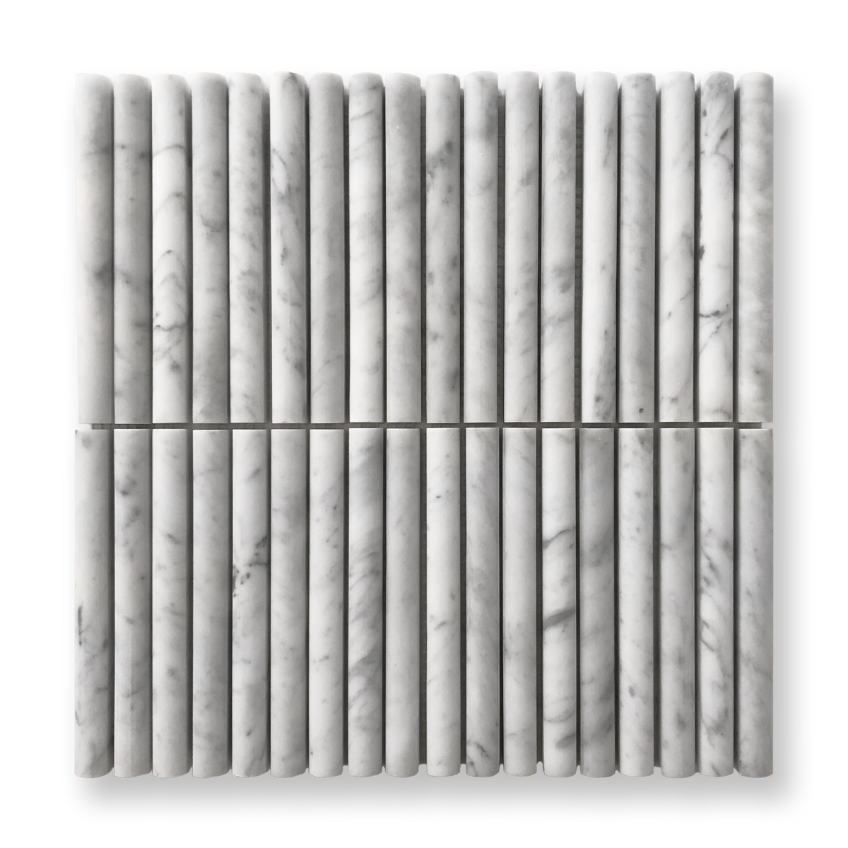 Curl Carrara Marble Fluted Mosaic Tile — White, Natural Stone, Stone