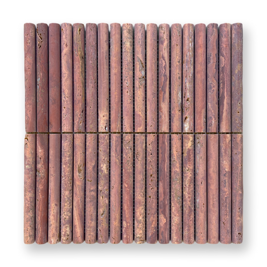 CURL ROSA TRAVERTINE FLUTED MOSAIC TILE