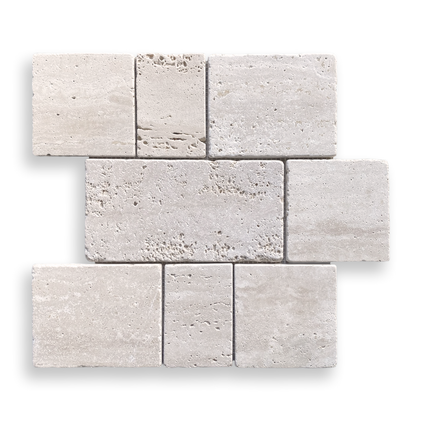 CALELLA TRAVERTINE CLASSIC RECTANGLE AND SQUARE MOSAIC TILE
