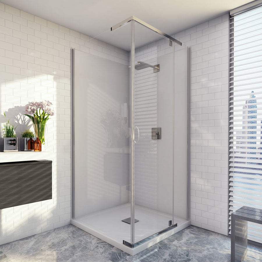 Cascade 900/1000/1200 Semi-Frameless Pivot Shower Screen