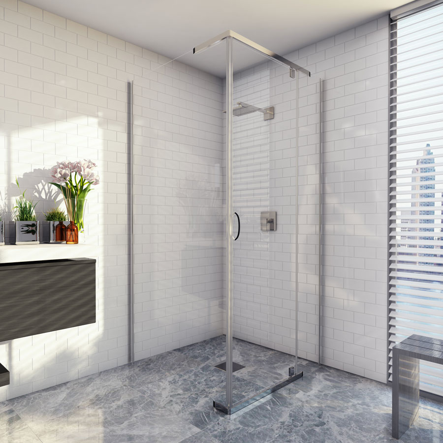 Cascade 900/1000/1200 Semi-Frameless Pivot Shower Screen — Shower Screens & Enclosures, Shower Screen Hardware