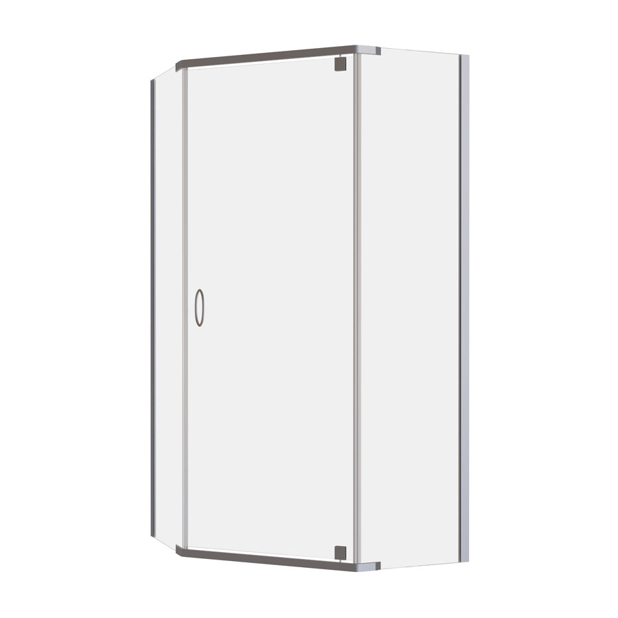 Cascade 1000 Angle Semi-Frameless Pivot Shower Screen