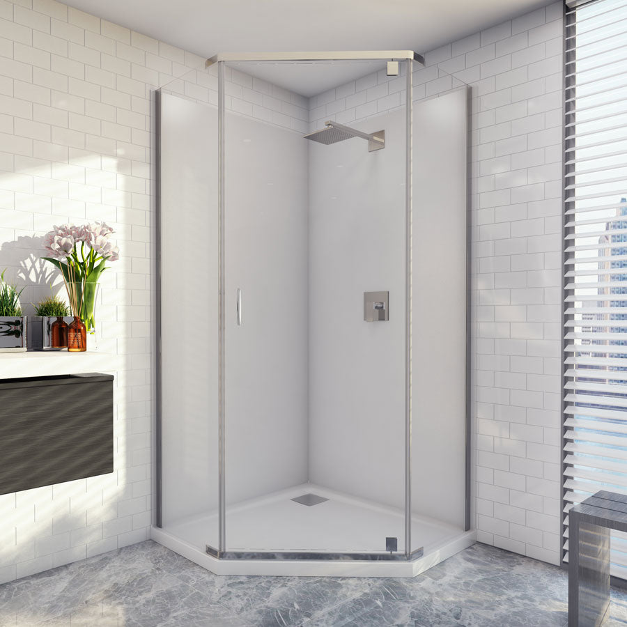 Cascade 1000 Angle Semi-Frameless Pivot Shower Screen