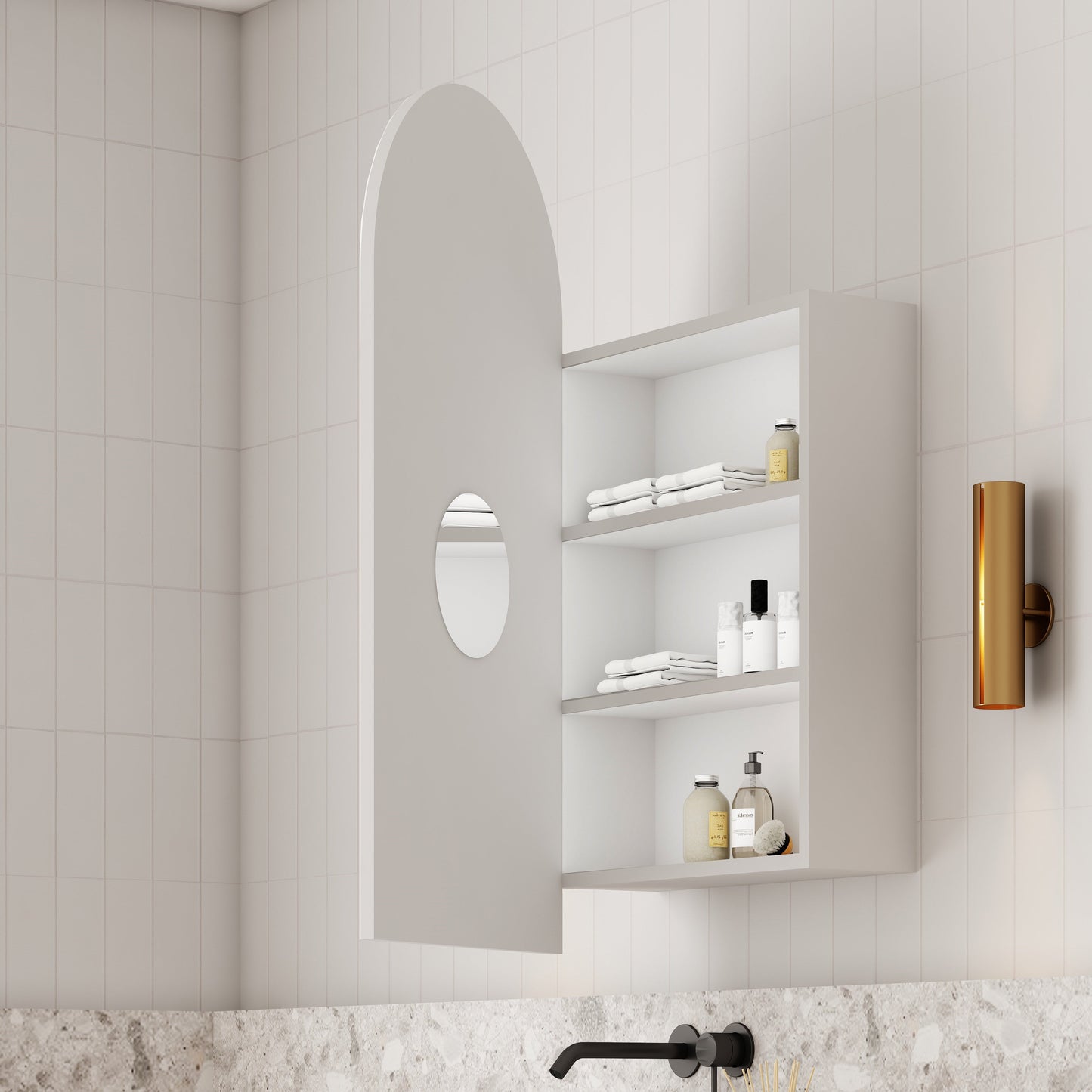 Archied 450mm Shaving Cabinet Matte White